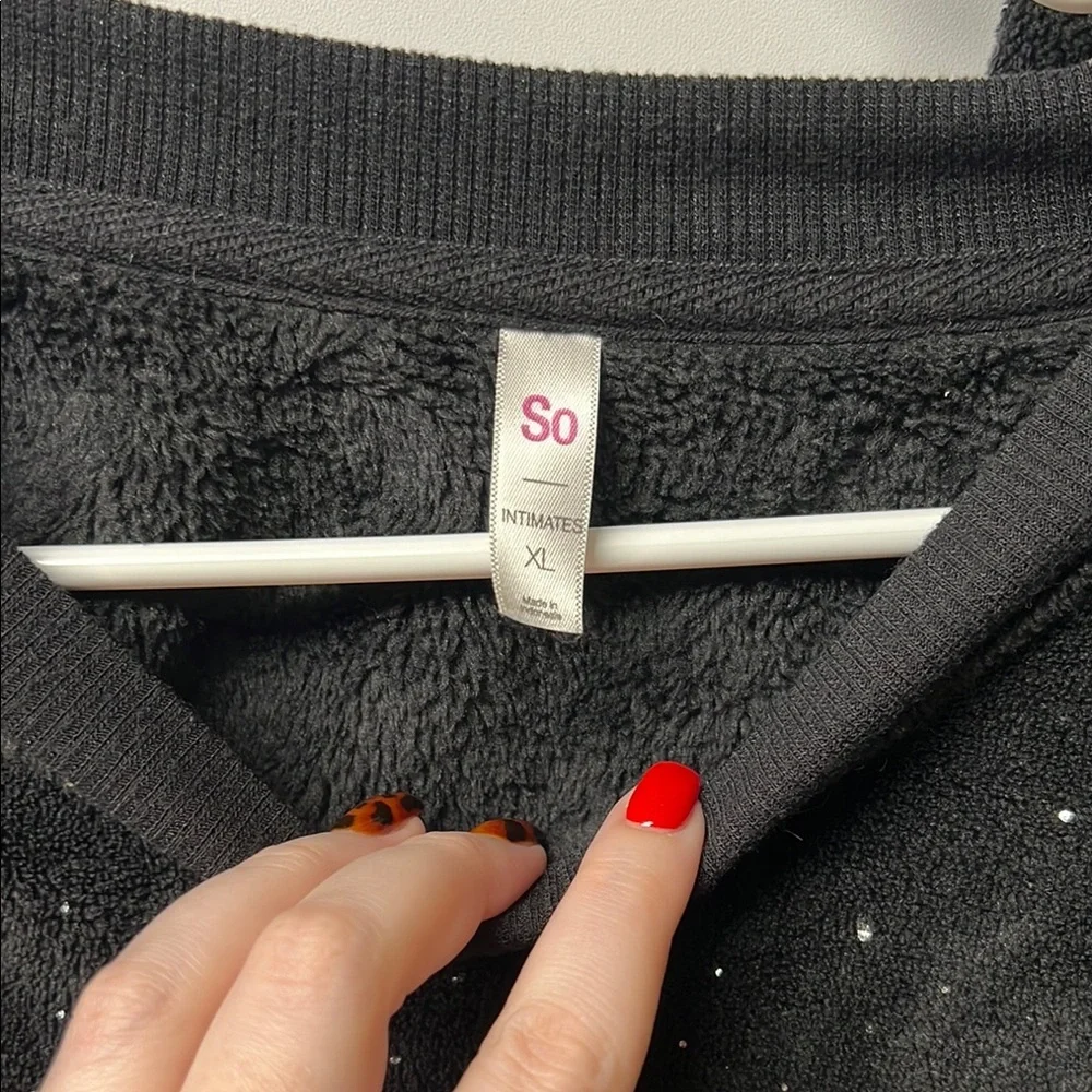 SO Black Velour Lounge Set, XL, - Picture 2 of 5